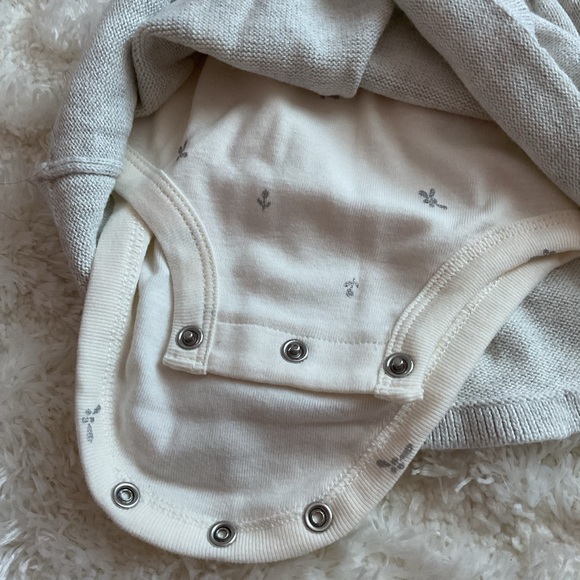 NWT SIZE 3 MO Carter's Light Gray Cable Knit Dress w/ Cream Onesie - Picture 8 of 13